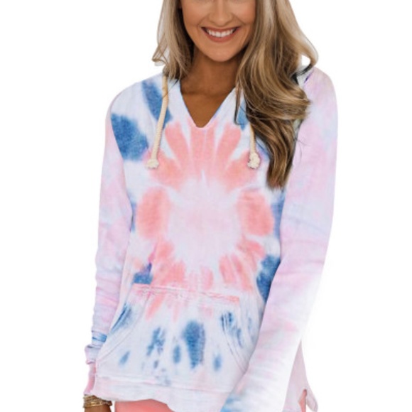 Azura Tops - Boutique by Azura women’s tie dye hoodie size sm